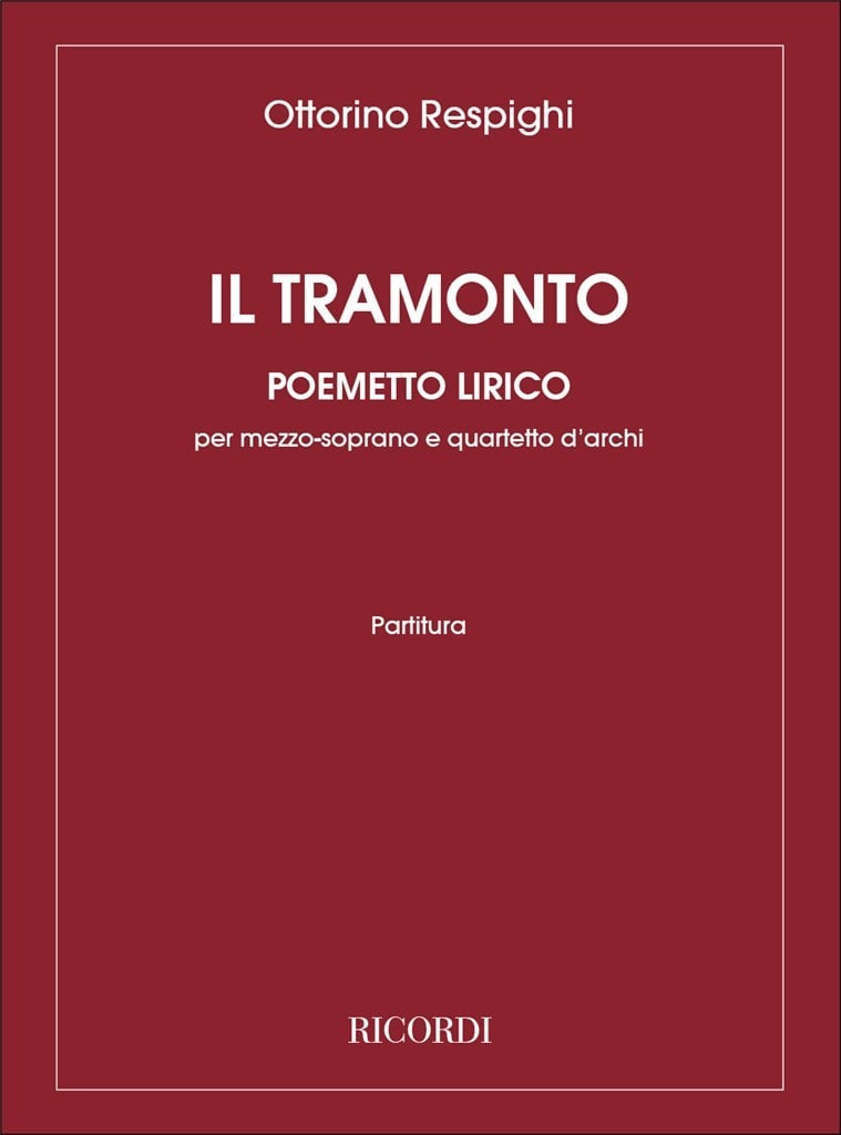 Il Tramonto. Poemetto Lirico